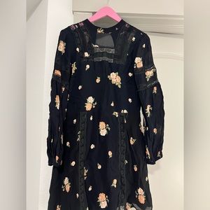 Reformation Black Floral Sachi Mini Dress, Size 10
